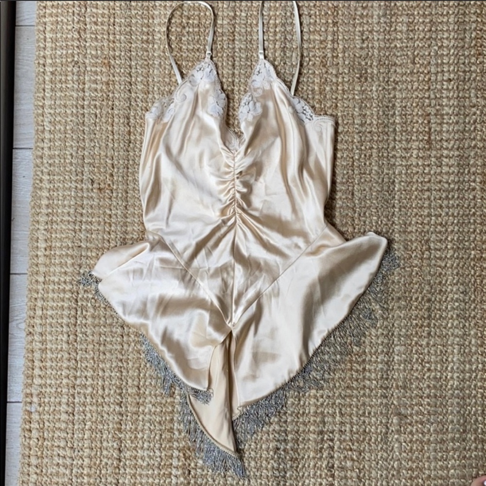 Alexander Wang Cream Lace Trim Tank Top